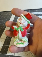Vintage Rare Rosbro Rosen 1950s Plastic Snowman Candy Container Lollipop Holder picture