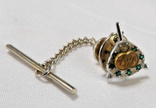 VTG TWA TRANS WORLD AIRLINES SERVICE AWARD LAPEL PIN DIAMOND EMERALDS EUC picture