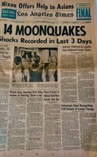 Rare 14 Moonquakes. Los Angeles Times. July 28, 1969 picture