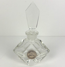 Vintage West Germany Lead Crystal Perfume Bottle Hand Cut Geometric Stopper 4.5