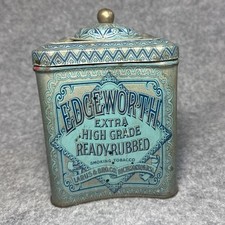 Vintage Edgeworth Extra High Gr Ready-Rubbed Tobacco Tin Humidor Concave Sides. picture