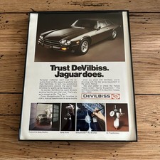 Vintage 1979 Jaguar Car Print Framed Size 8x10 picture
