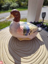 Vintage K's Collection Swan Duck Geese Water Bird Ceramic Trinket  Box Dish  picture