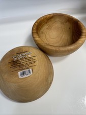 Two Trader Joe's Olive Wood Olivewood Tunisian Bowls Pinch Bowls X2 Handmade New picture