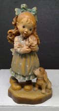 Vintage Anri Sarah Kay Wood Carved LE 254/2000 Our New Puppy 7 1/4
