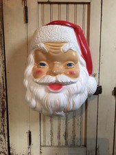 Nostalgic Blow Mold Christmas Lighted Santa Face General Foam Mold New 17” U.S.A picture