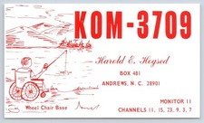 c1960s Andrews NC Cherokee County Harold Hogsed KOM-3709 QSL Ham Radio Card picture