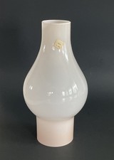 Vintage Italy Cased Pink Glass Hurricane Oil Electric Lamp Chimney 3