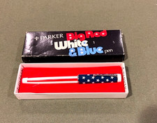 NOS Vintage 1970s Parker Big Red White & Blue Stars Stripes Rollerball Pen picture