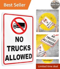 No Trucks Sign 8x12 Reflective Aluminum Pre-Drilled Private Entrance picture
