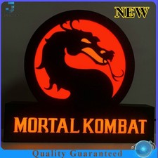 3D Printed USB LED Lamp Mortal Kombat Logo Light Box Neon Sign Game Room 7 Inch picture
