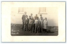 c1916 School Children Teacher Students Ghost Town Roscoe KS RPPC Photo Postcard picture