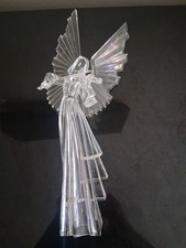 Clear Acrylic Lucite Angel with Violin  Freestanding 16.5