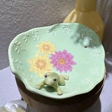 Lenox Butterfly Meadow Lilly Pad Frog With Lady Bug Spoon Rest 7” Across EUC picture