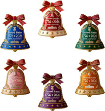 6 Pcs United States 250Th Anniversary Bell Ornament Vintage-Style Metal Commemor picture