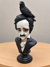 Edgar Allan Poe Raven Bust Gothic Literary Horror Resin Statue Decor picture