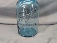 Ball 1913-1914 offset Perfect Mason Blue/Aqua Quart Jar Mold #'s 14 8 7    $10ea picture