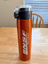 h2go Aspen BNSF Vacuum Insulated 24oz Orange Travel Tumbler Hot/Cold~NEW picture