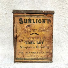 1900s Vintage WM S Kimball American Tobacco Sunlight Paper Litho Tin Box CG352 picture