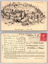Carcassonne France City Illustration Postcard picture