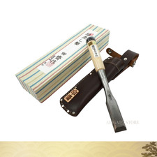Tasai Wakizashi Nomi 24 mm – Polished Oire Chisel w/ Leather Sheath – Japan 田斎 picture