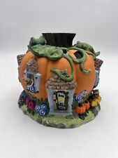 PARTYLITE Ceramic Harvest Pumpkin House Tealight Candle Holder ~ Retired P7316 picture