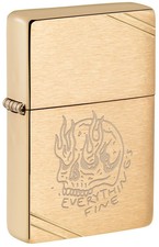Zippo 47262, Everything's Fine Design, Vintage Brushed Brass Lighter, NEW picture