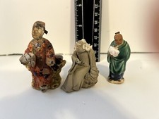 Chinese Three Mudmen Figurines with incised China stamp on two of them 1891-1919 picture