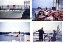 1954 RMS Caronia Green Goddess Cruise Ship Cunard Line 4 Kodachrome Kodak Slides picture