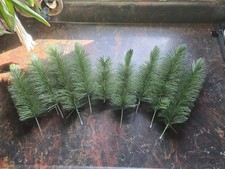 Vintage Faux Scotch Pine Bottle Brush Tree Branches Lot Of 10 - Holiday Craft  picture