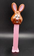 Vintage Pez Dispenser 1998 Brown Bunny Pink Stem China With Feet 5 1/4