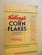 1935 Kellogg's Corn Flakes Unused Box Fog Landing Story picture