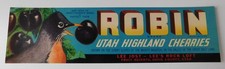 10 Vintage Robin Brand  Utah Highland Cherries Crate Labels picture