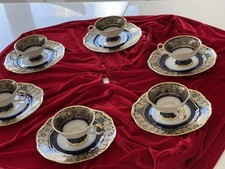 Echt Weimar Kobalt Dora Tea 12pc Full Service Gold Floral: Rare-read description picture