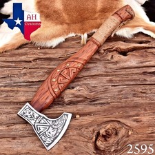 CUSTOM HAND MADE CARBON STEEL AXE HATCHET INTEGRAL VIKING TOMAHAWK 2595 picture