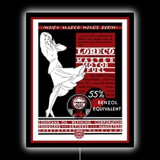 1931 LORECO of Shreveport Master Motor Fuel NEW LED Hanging Lighted Sign: 18x23