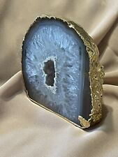 18K GOLD Clad Natural Agate GEODE Crystal Rock ~ Valuable & Beautiful 24 gr picture