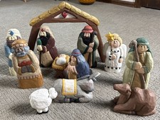 Vintage Midwest of Cannon Falls Set Of 12 Eddie Walker Large Nativity Figures 8” picture