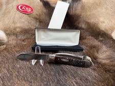 CASE XX 1976 Marlin Spike Knife Jigged Brown Bone Handles Mint In Box picture