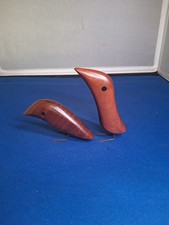 Two Jacob Hermann Teak Bird Sculpture Danish MCM Signed Vintage Denmark picture