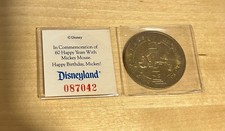 Vtg Disneyland 60 Yrs. 1928-1988 Mickey Mouse Numbered 087042 Commemorative Coin picture