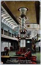 1907 Grand Saloon Steamer Plymouth Fall River Line ANTIQUE Postcard 10734 picture