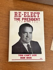 You Can't Lick Our Dick Nixon Richard Nixon Magnet 1968 Original RARE Wording picture
