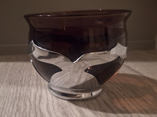 Vintage Farber Bros Amethyst Purple Glass Cocktail Goblet Chrome Holder Art Deco picture