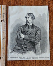 HW 1867 Sketch Print H Bergh President Society for Prevention of Cruelty Animals picture
