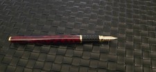 Waterman Exclusive Fountain Pen Red/burgundy marble 18K Gold Nib France picture