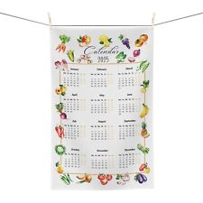 2025 Calendar Watercolor Fruit and Vegetables Tea Towel, Gardening Kitchen Towel picture