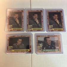 3 1991 Topps Desert Storm #189 Saddam Hussein Mint Rookie Card RC Iraq + 2 Bush picture
