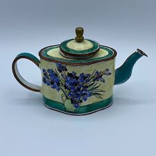 Mini Copper Enamel Hand Painted Teapot w/box - Iris by Van Gogh picture