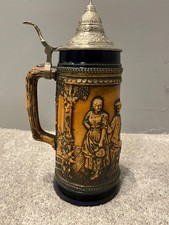 Vtg. Gerz Der Trunk Seiklar/Dein Lieb Seirar German Lidded Beer Stein 11